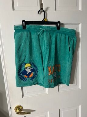 Green Naruto Graphic Athletic Shorts